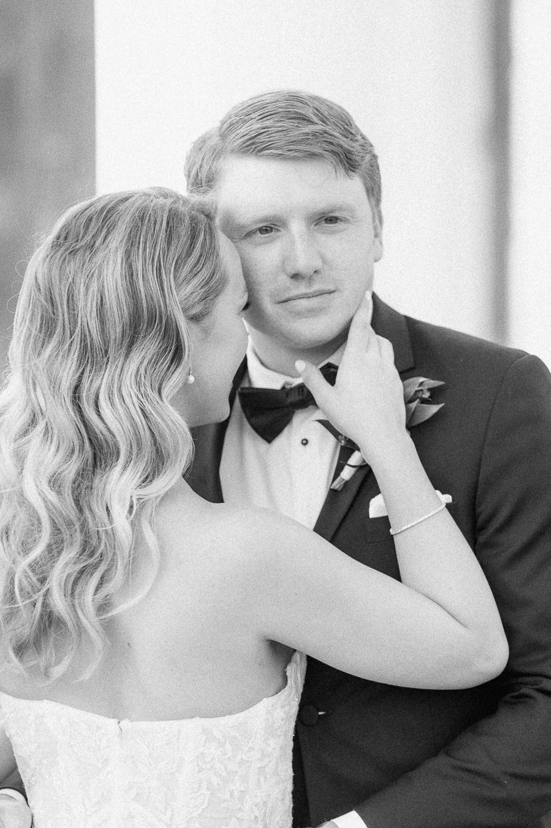 black and white photo of married couple