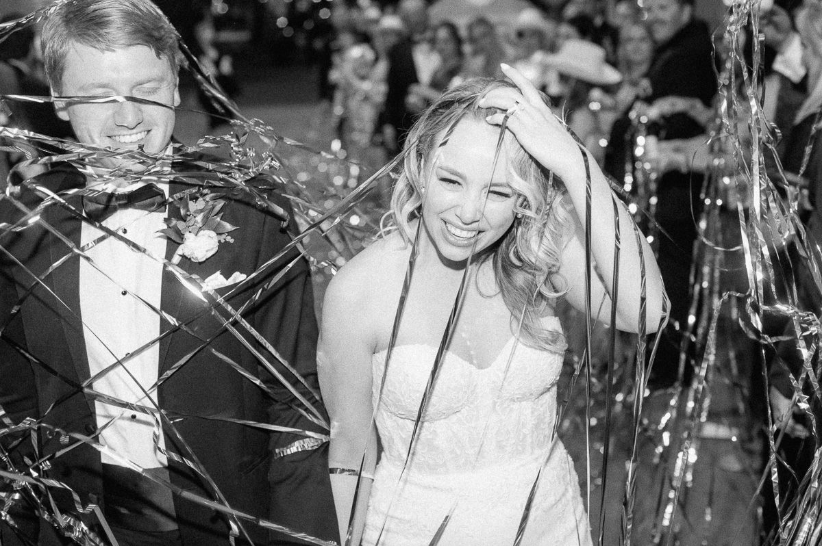 party streamer wedding exit in Galveston