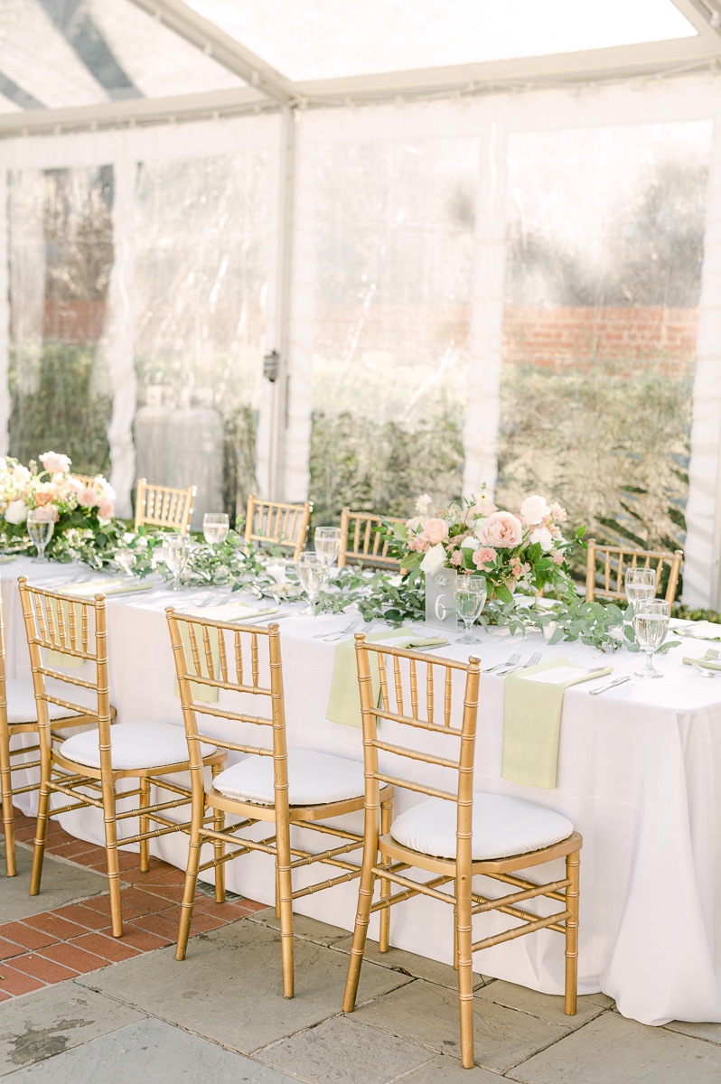 reception table details at river oaks garden club wedding