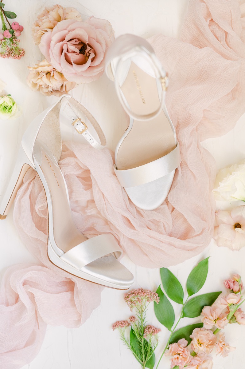 wedding shoes with pink details