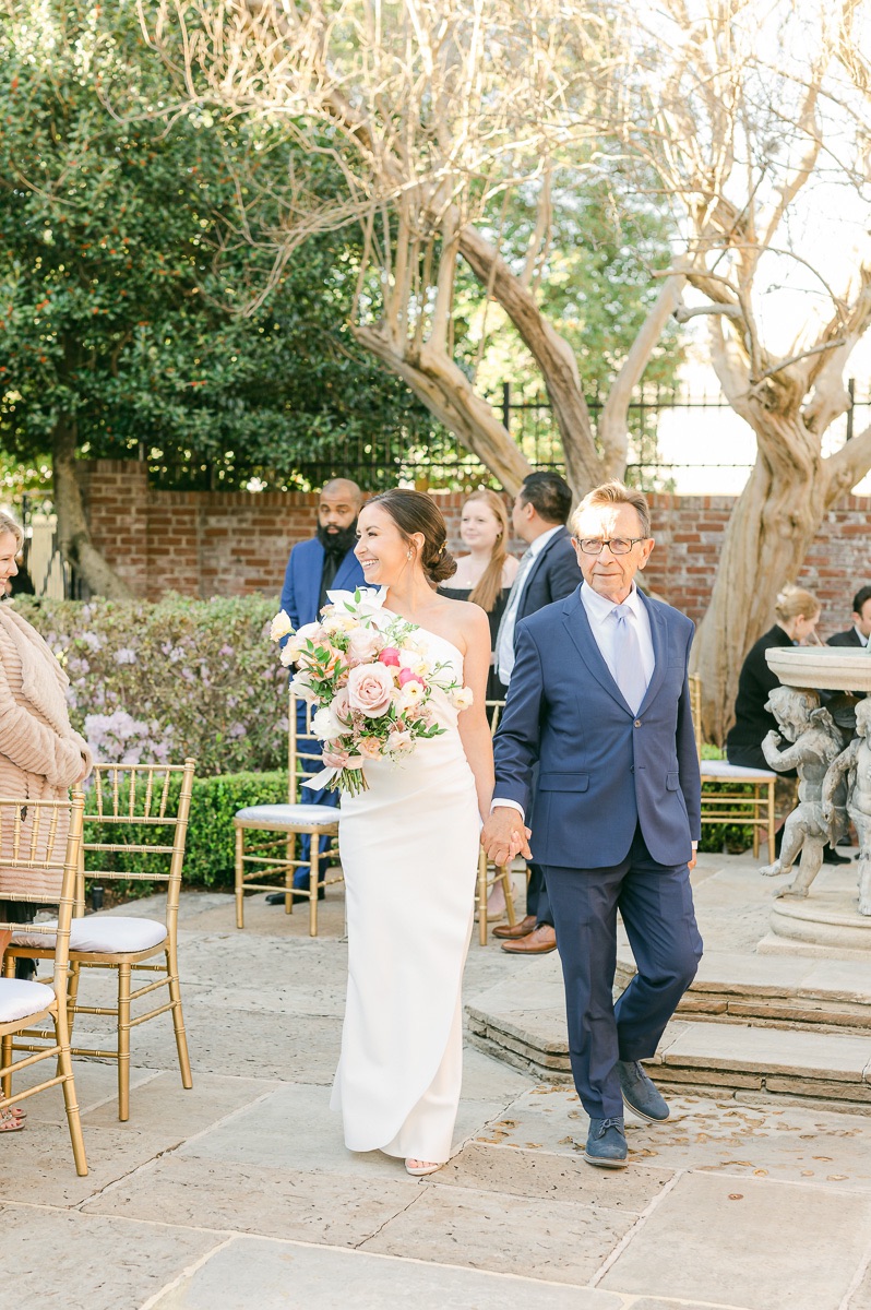 bride walking up the aisle