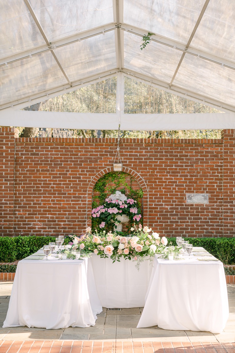reception table details at river oaks garden club wedding