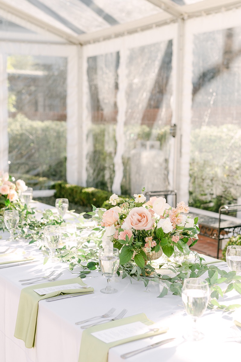 reception details at river oaks garden club wedding