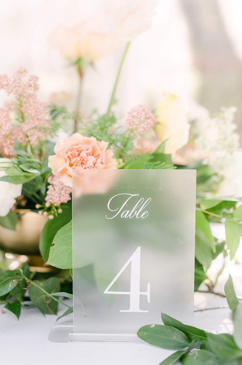 table number at garden wedding