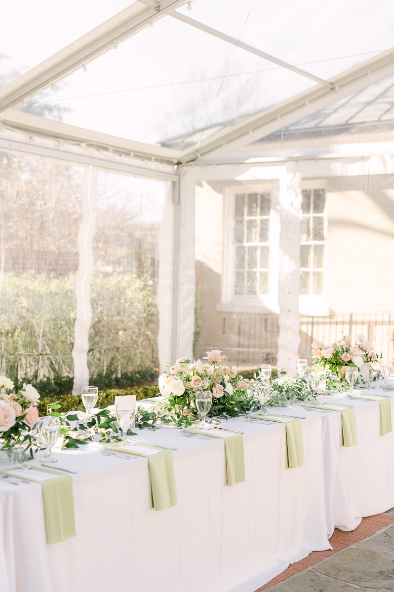 reception table details at river oaks garden club wedding
