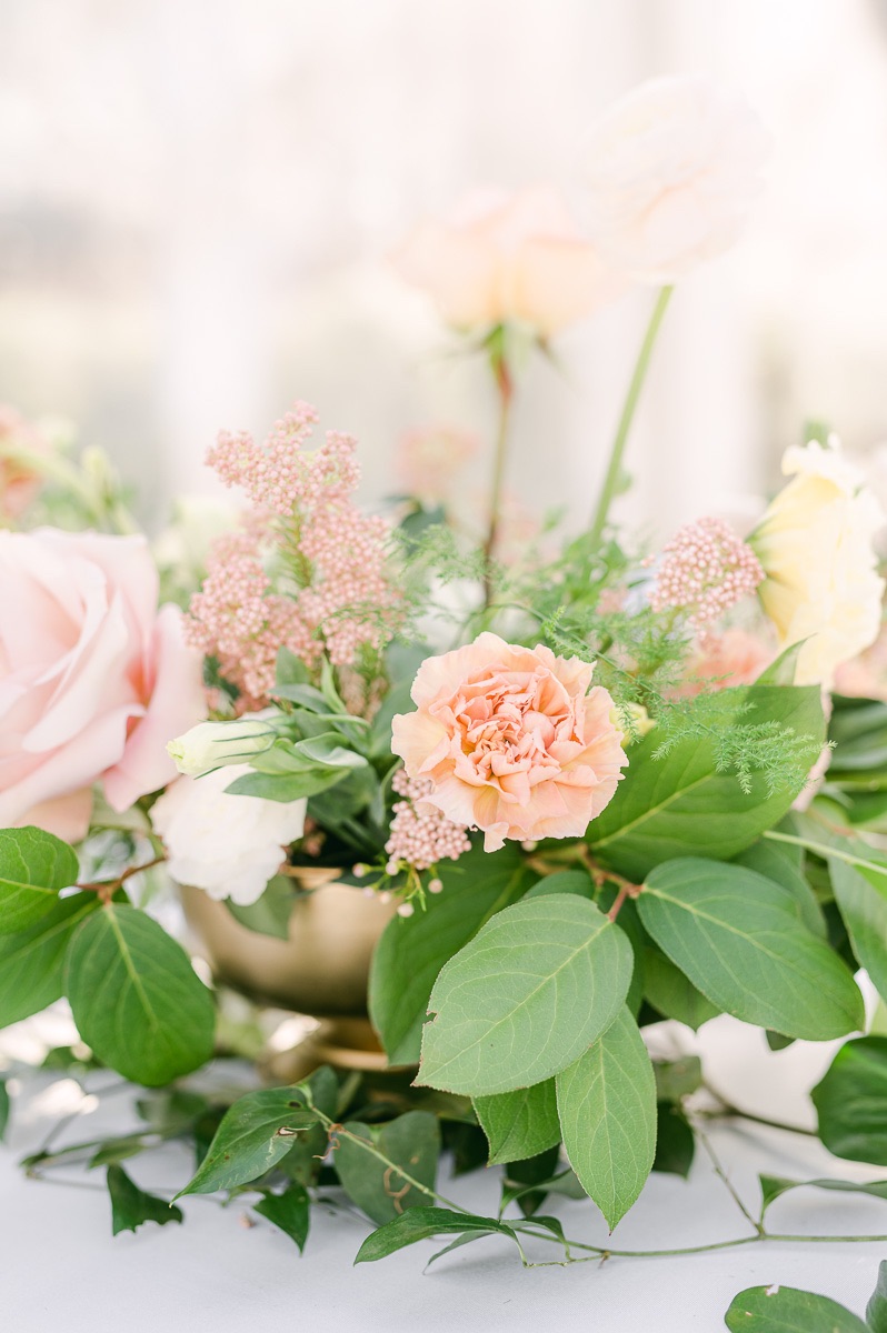 reception flowers at spring garden wedding