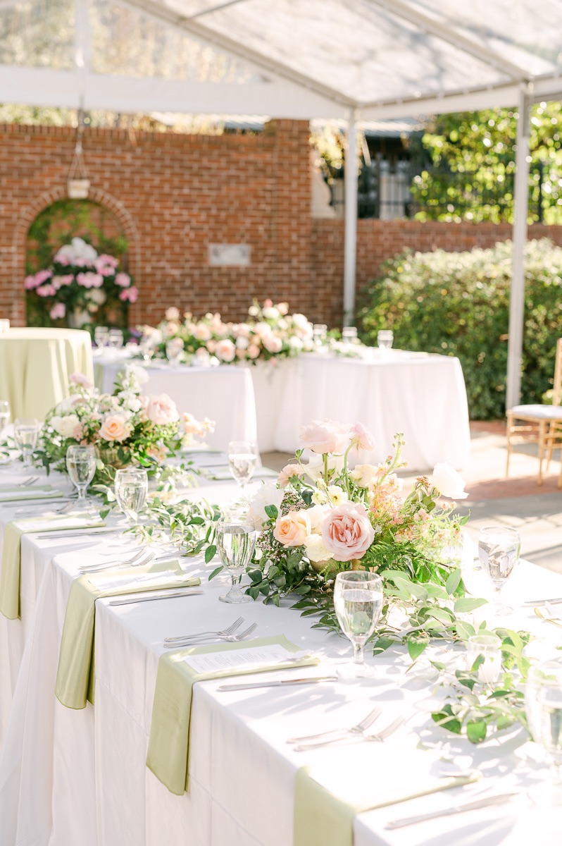 reception table details at river oaks garden club wedding