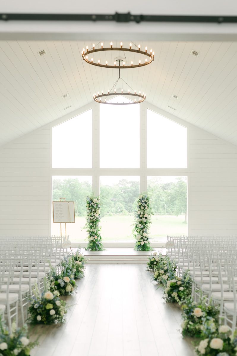The Farmhouse chapel decorated for ceremony