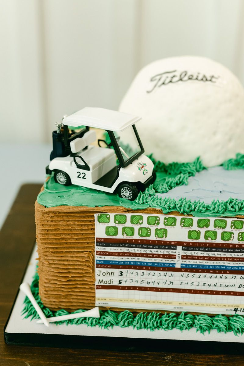 groom's cake with golf ball