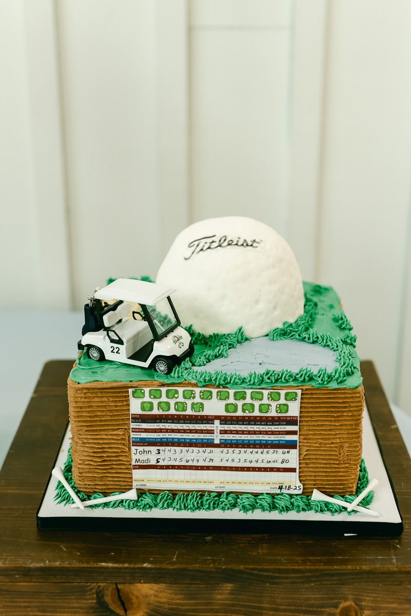 groom's cake with golf ball