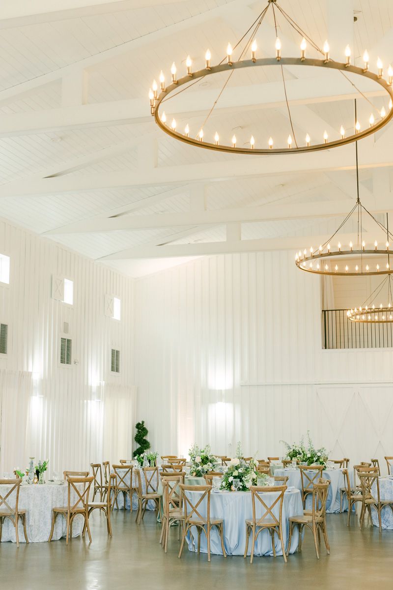 blue wedding reception details