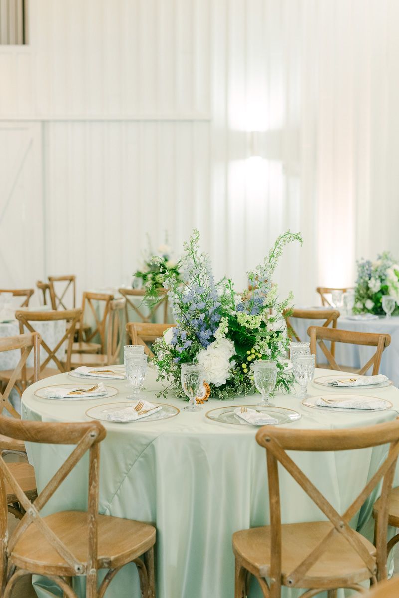 mint wedding reception details