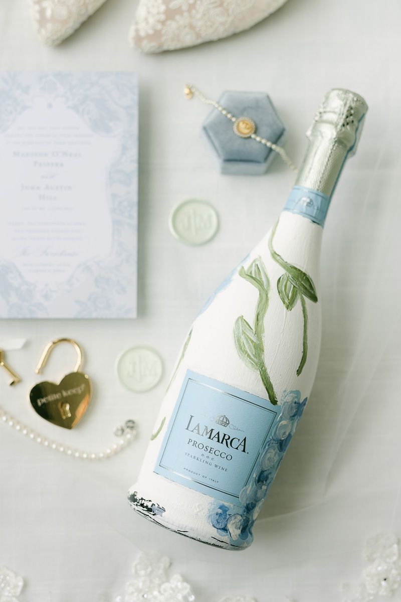 hand painted wine bottle