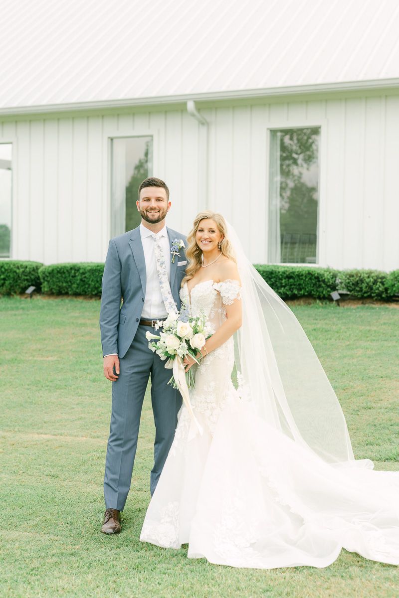 bride and groom at their wedding in Montgomery, Tx