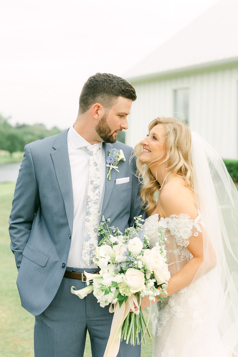 bride and groom at their wedding in Montgomery, Tx