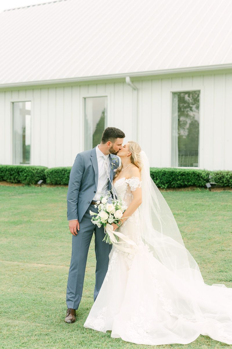 bride and groom at their wedding in Montgomery, Tx
