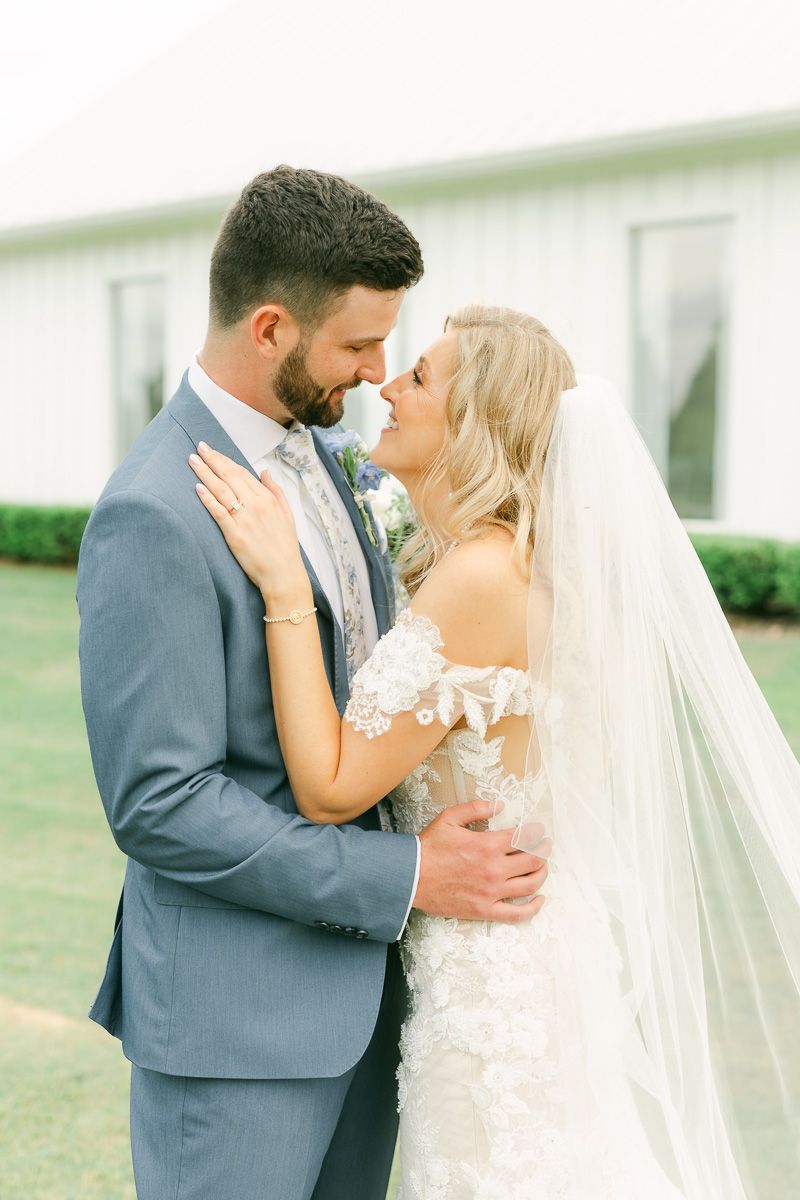 bride and groom at their wedding in Montgomery, Tx