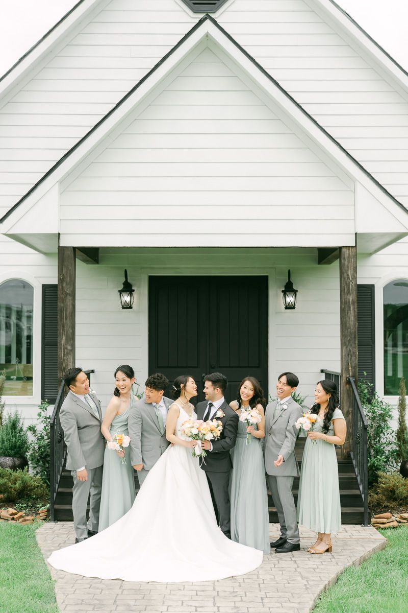wedding party outside chapel at Venue 311