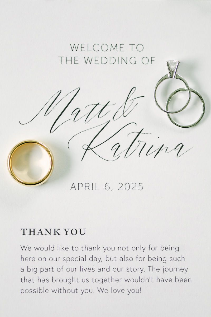 wedding rings on invitation