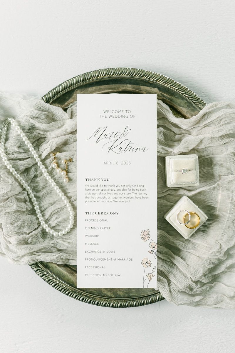 wedding details on antique dish