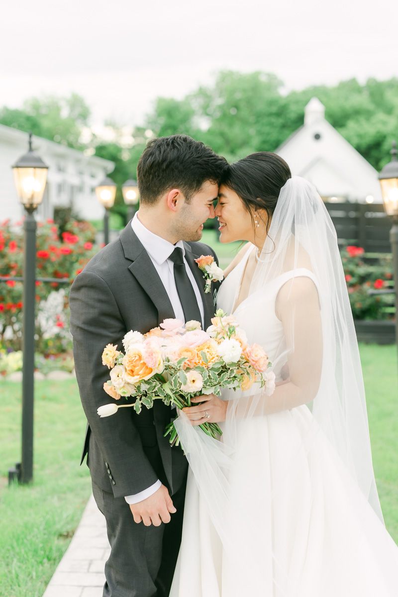 bride and groom outside Venue 311