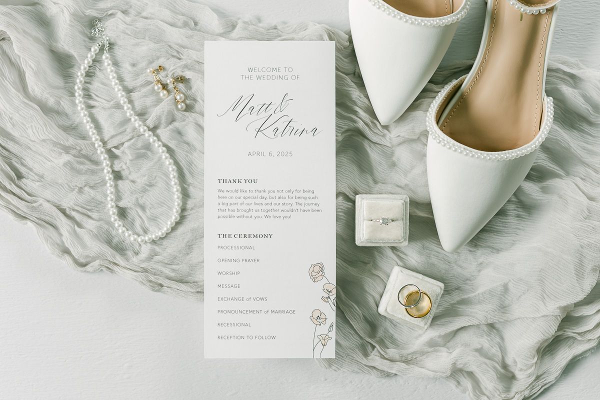 wedding program and bridal details