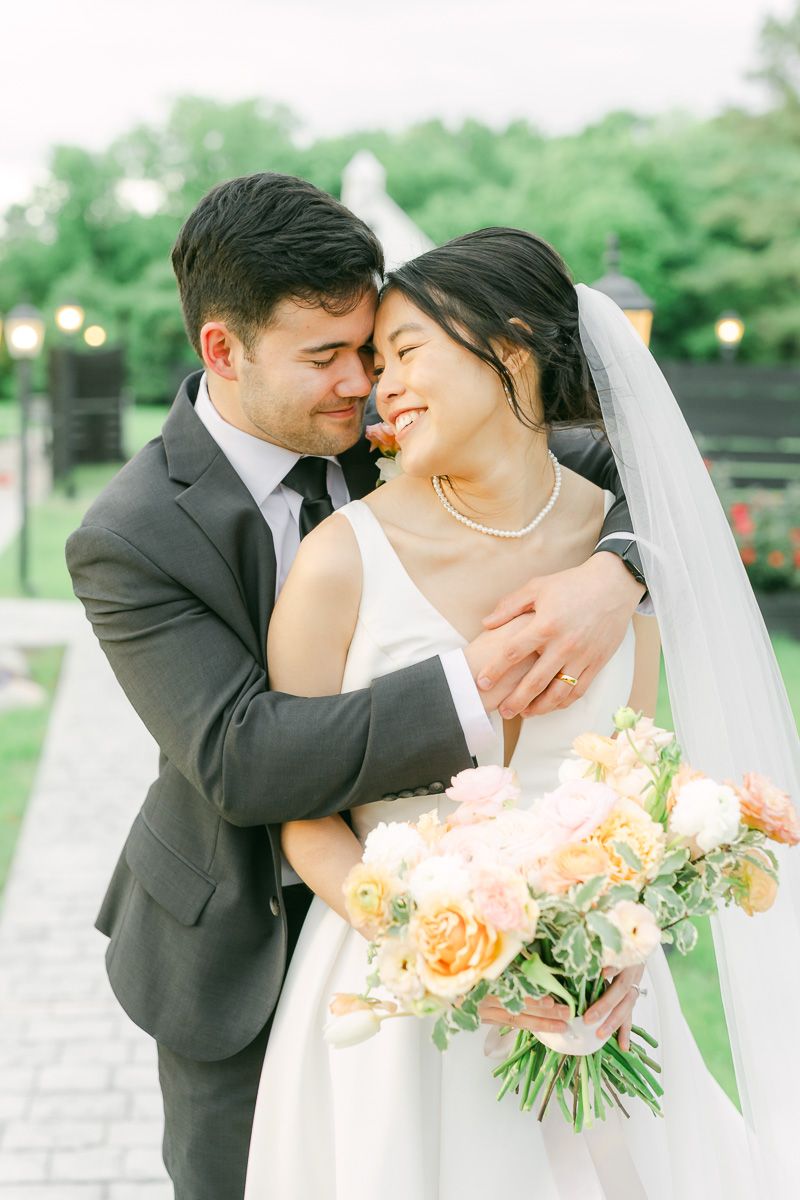 bride and groom outside Venue 311