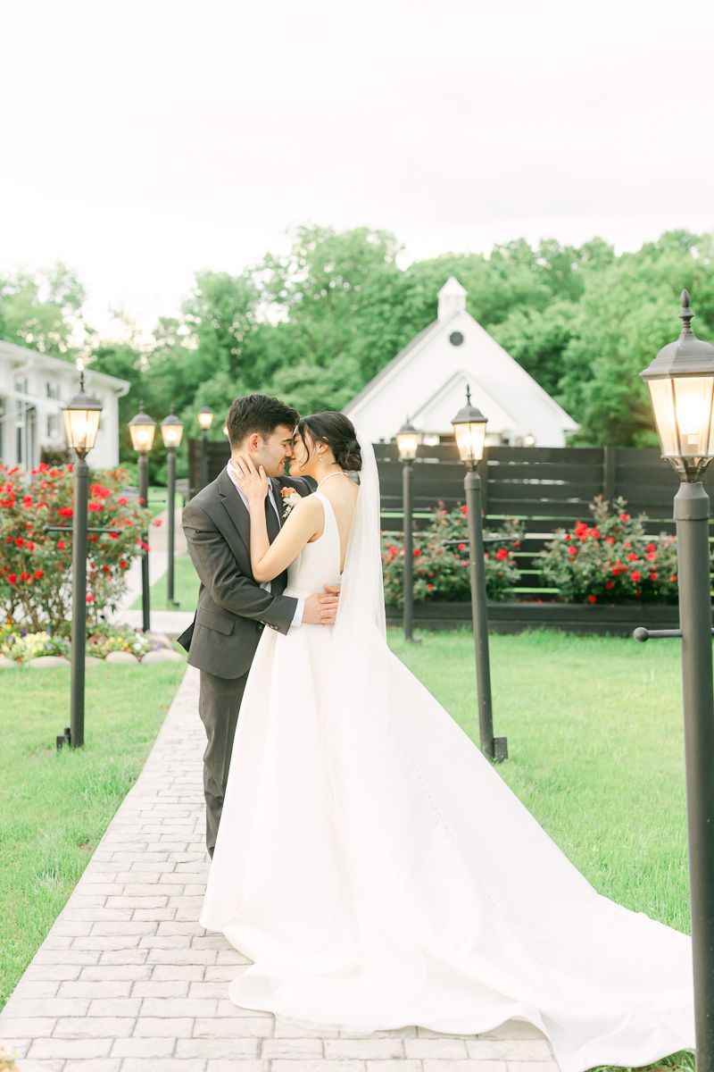 bride and groom outside Venue 311