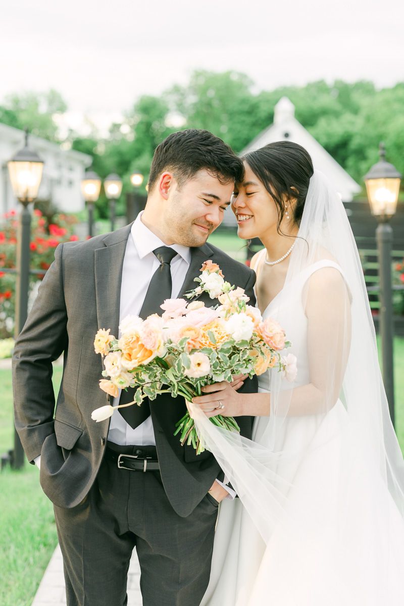 bride and groom outside Venue 311