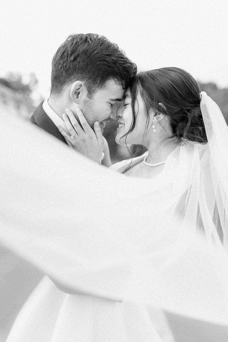 bride and groom at their spring wedding in Texas