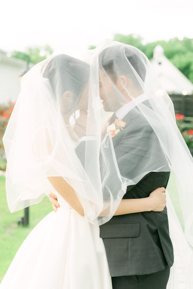 bride and groom at their spring wedding in Texas
