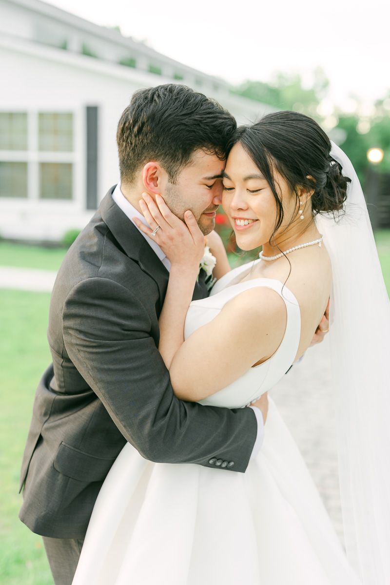 bride and groom at their spring wedding in Texas