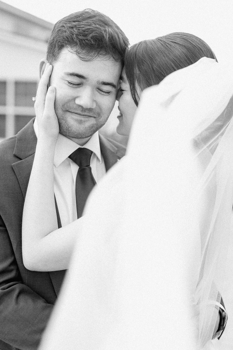 bride and groom at their spring wedding in Texas