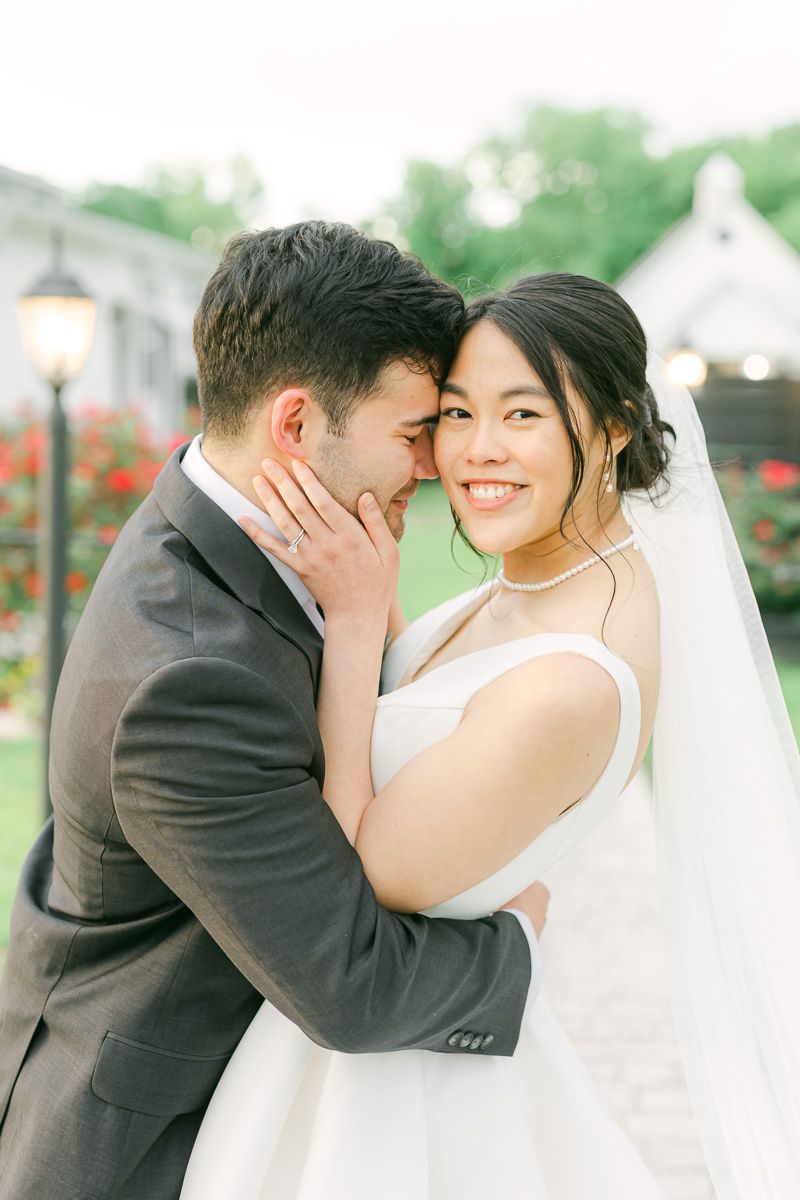 couple cuddling at their Texas wedding