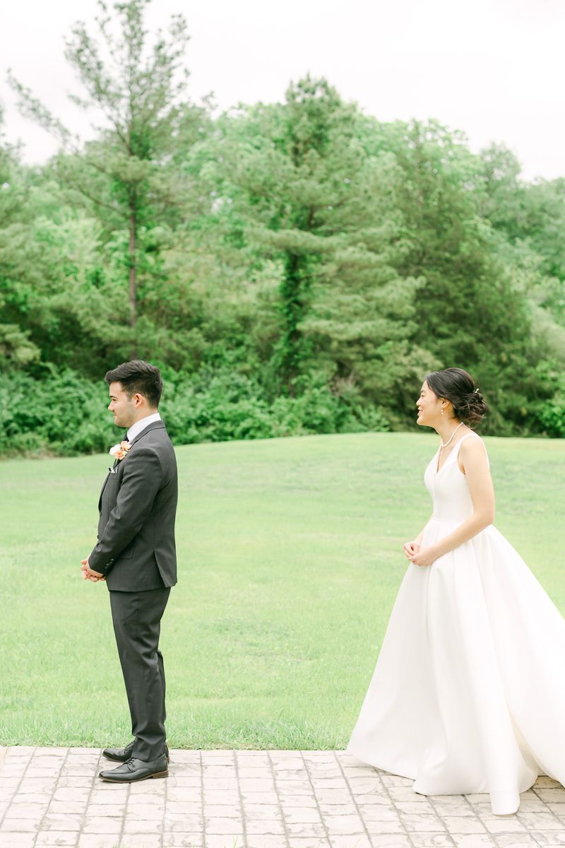 first look on wedding day