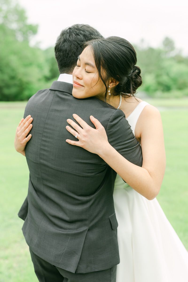 first look at wedding in Plantersville, Tx