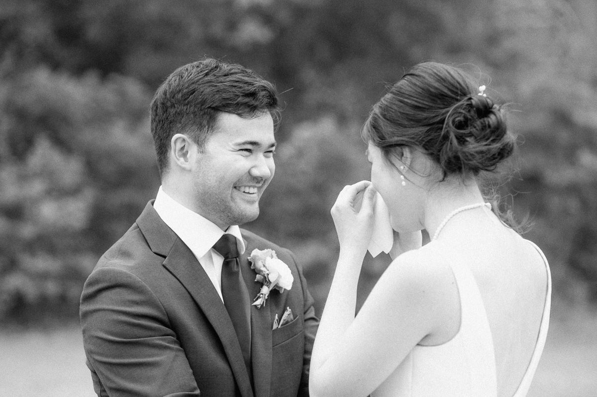 first look at wedding in Plantersville, Tx