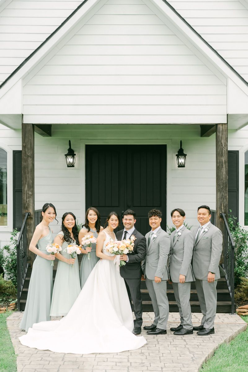 wedding party outside chapel at Venue 311
