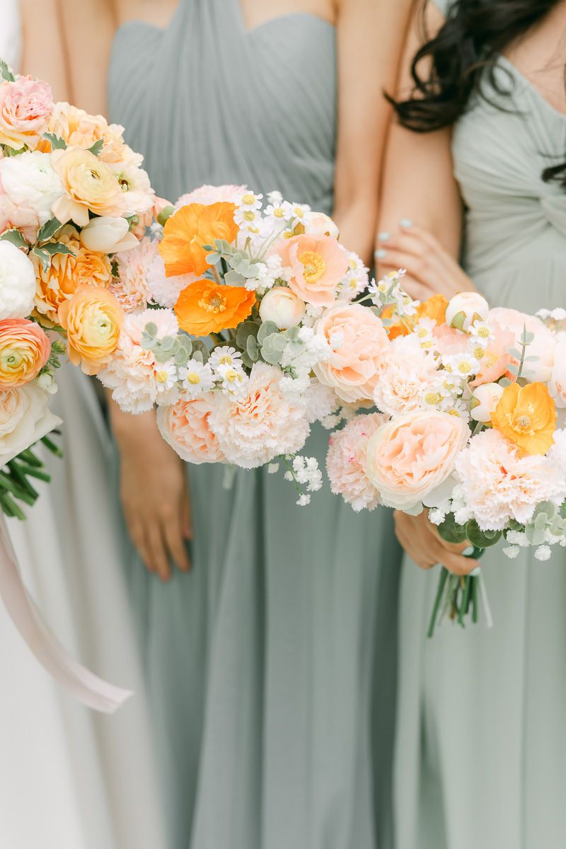 pink and orange wedding flowers