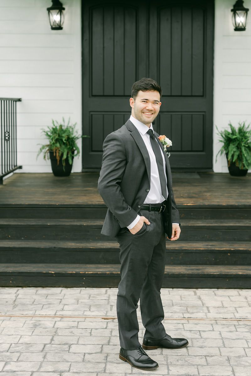 groom outside chapel at Venue 311