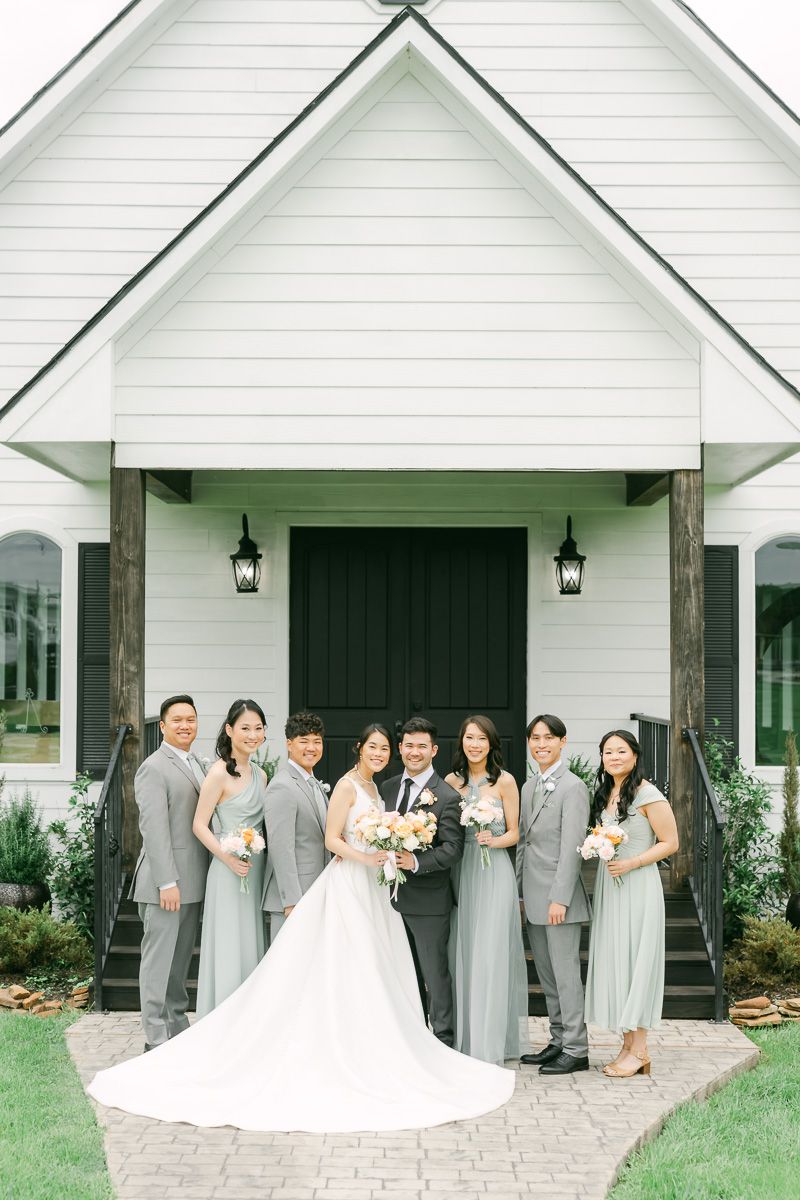 wedding party outside chapel at Venue 311