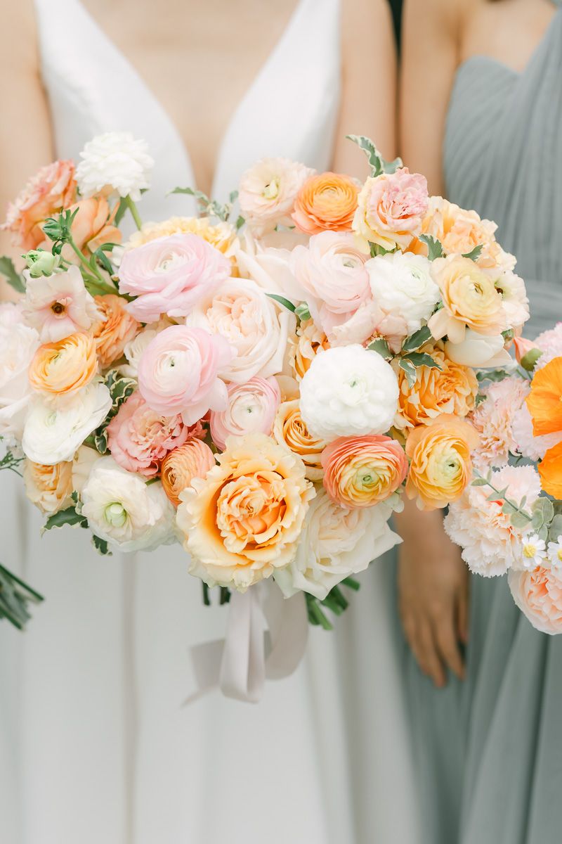 pink and orange wedding flowers
