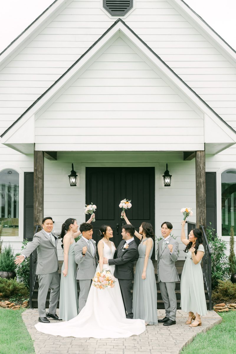 wedding party outside chapel at Venue 311