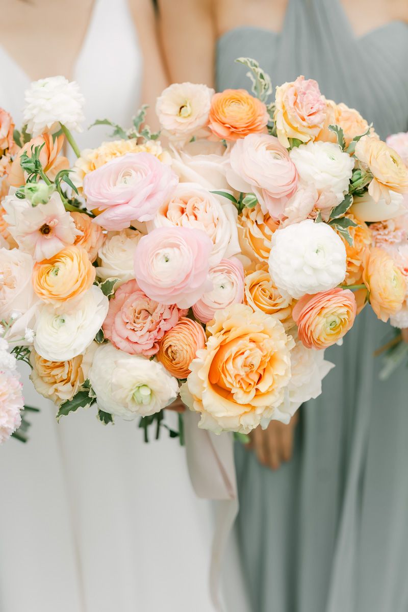 pink and orange wedding flowers