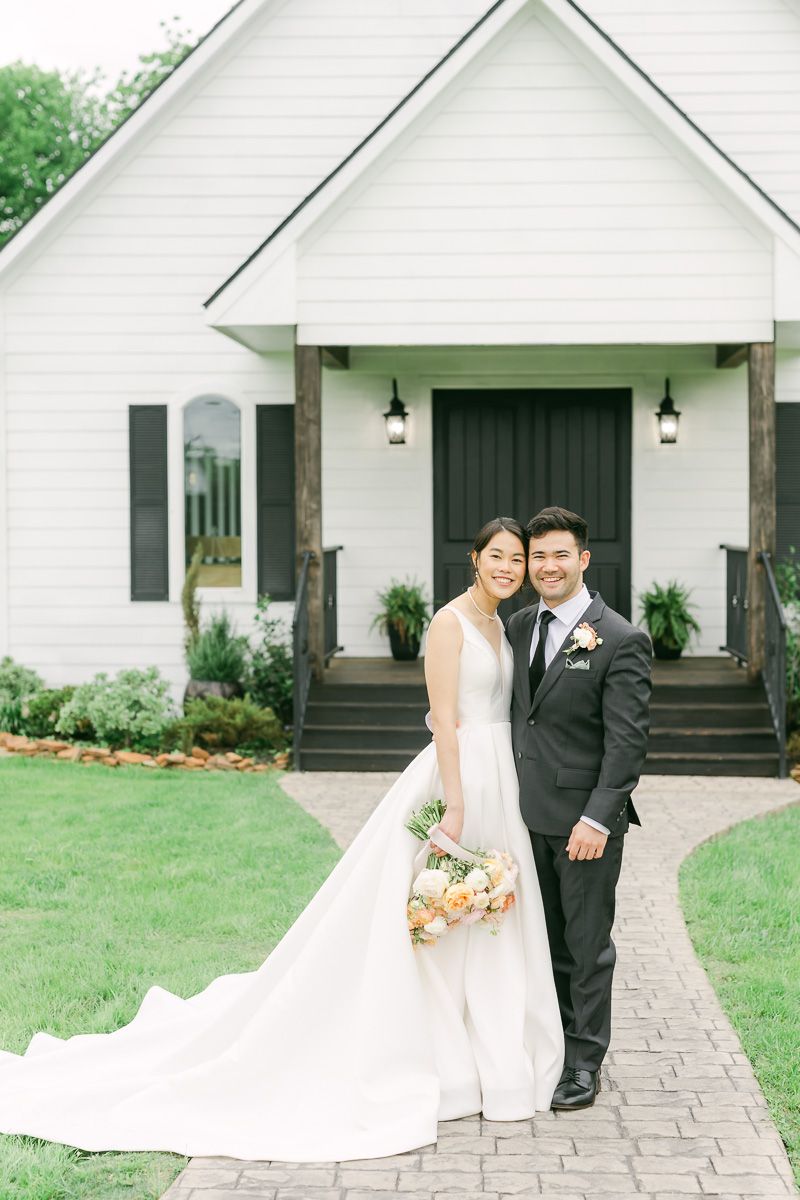 couple at their wedding in Plantersville, Tx