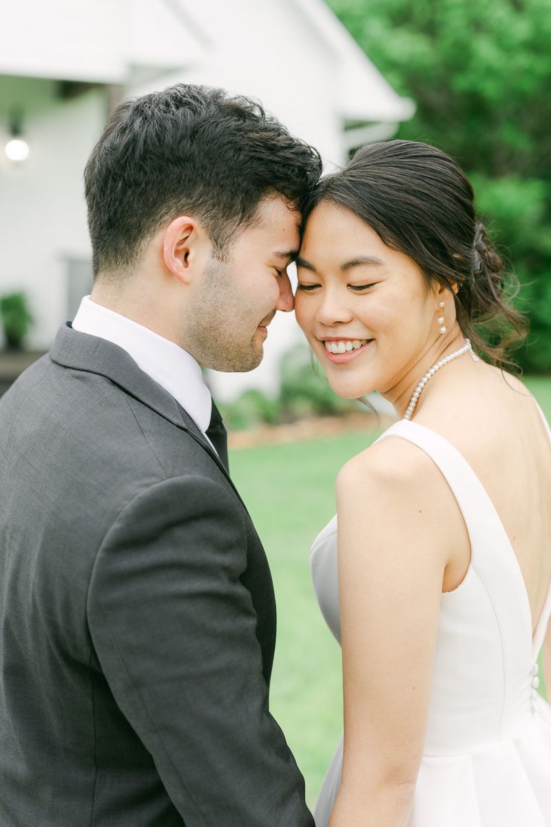 couple at their wedding in Plantersville, Tx