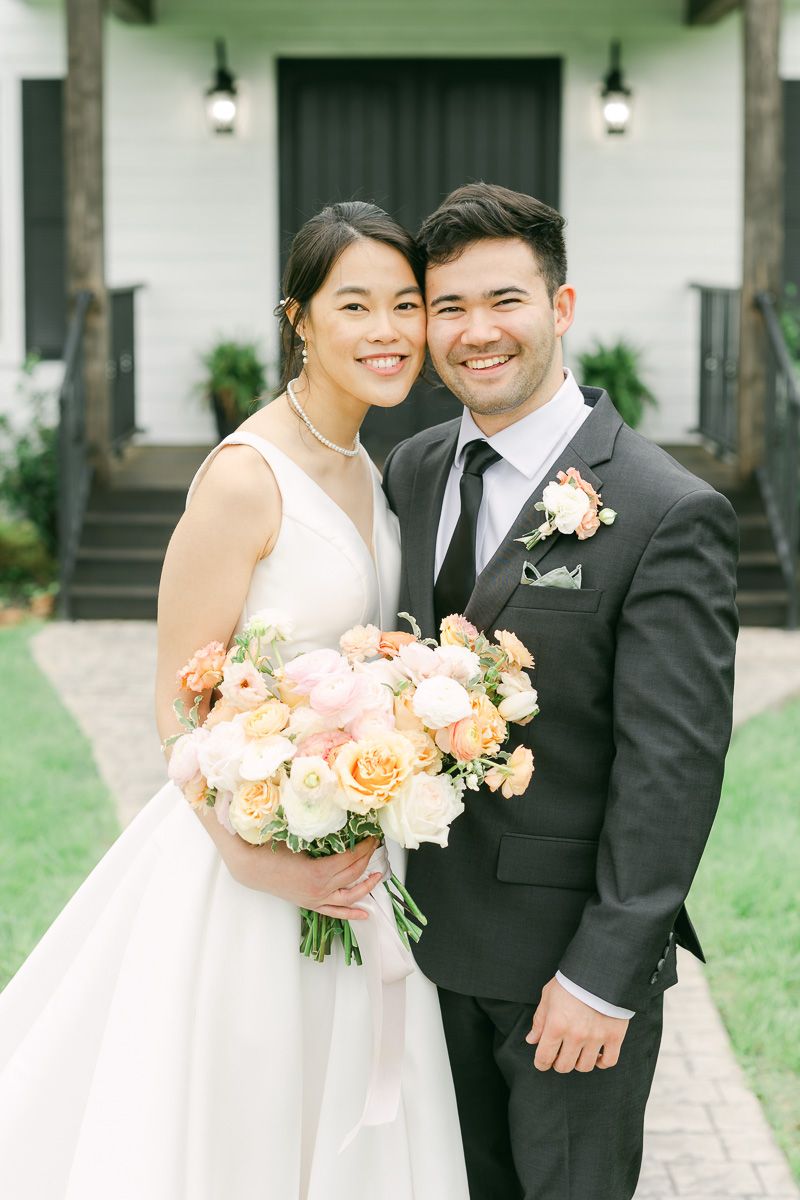 couple at their wedding in Plantersville, Tx