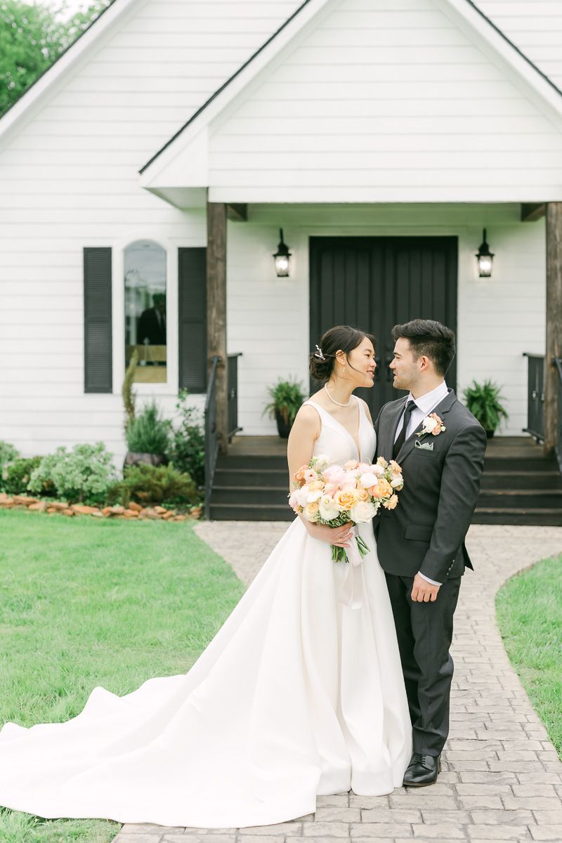 couple at their wedding in Plantersville, Tx