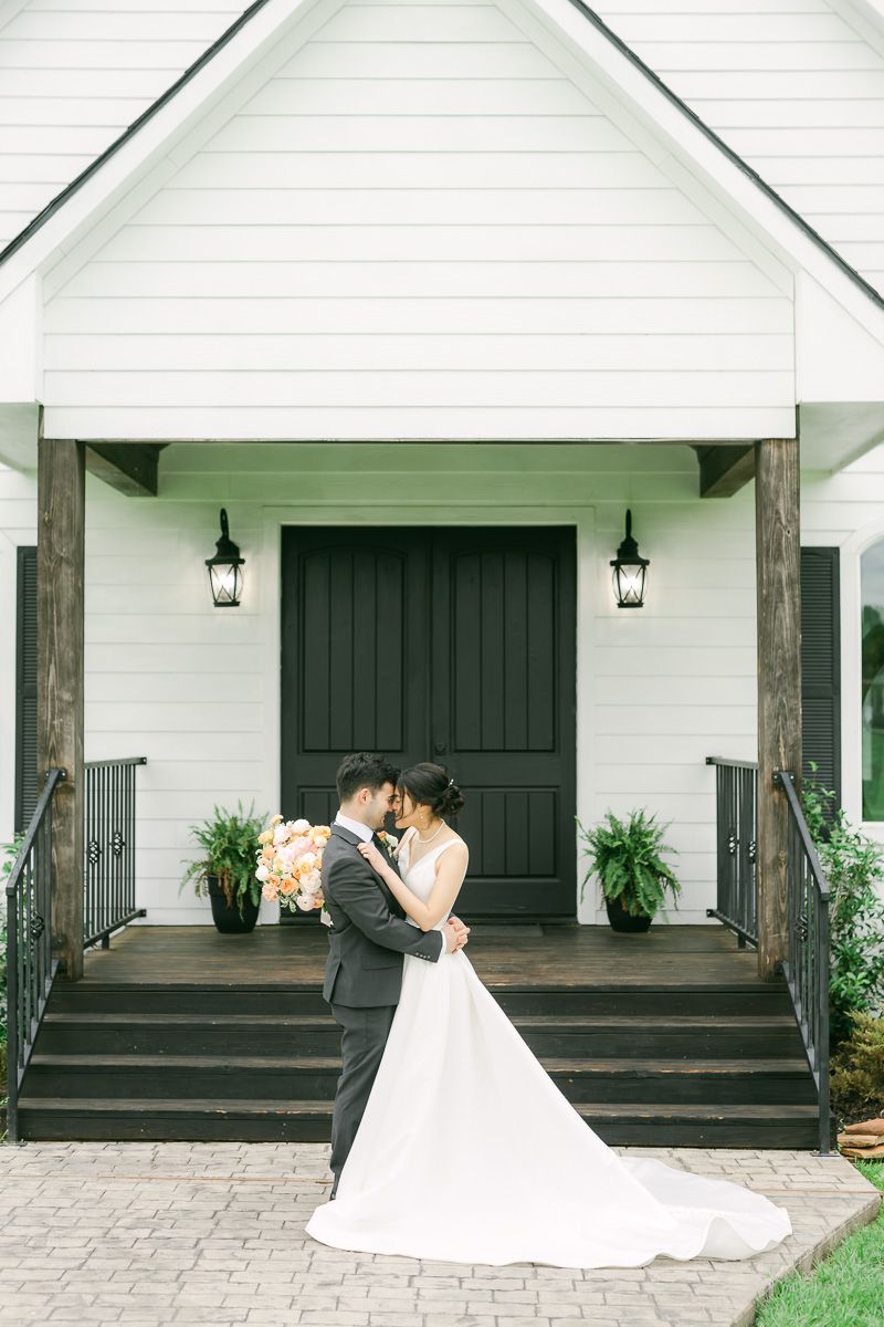 couple at their wedding in Plantersville, Tx