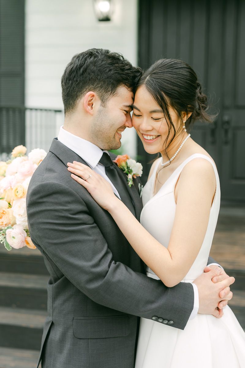 couple at their wedding in Plantersville, Tx